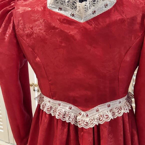 Vintage Pretty Handmade by Granny Laced & Beaded Girl's Christmas Dress - Picture 3 of 10